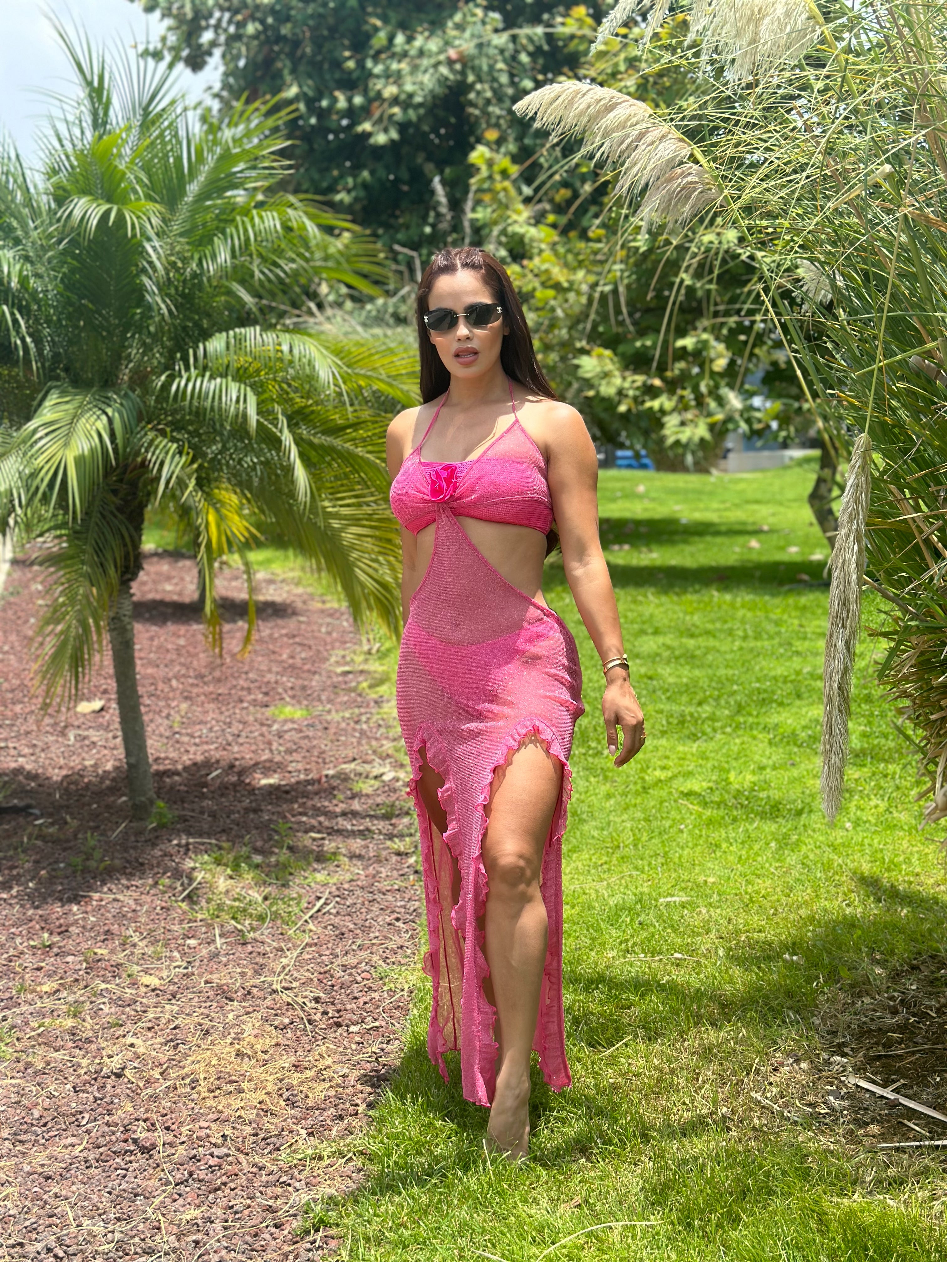 Salida de baño rosa